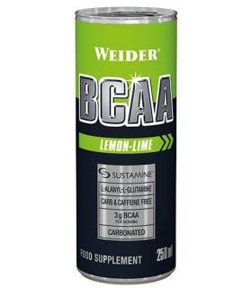 Weider BCAAs RTD Bebida con aminoácidos para crecimiento y mantenimiento de músculos sabor Lima Limón 250ml