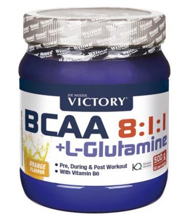 Victory Aminoácidos BCAA 8:1:1 + L-Glutamina para una mejor recuperación y protección 500gr