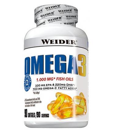 Omega 3 en Cápsulas de Weider con EPA, DHA y Vitamina E en 90 cápsulas