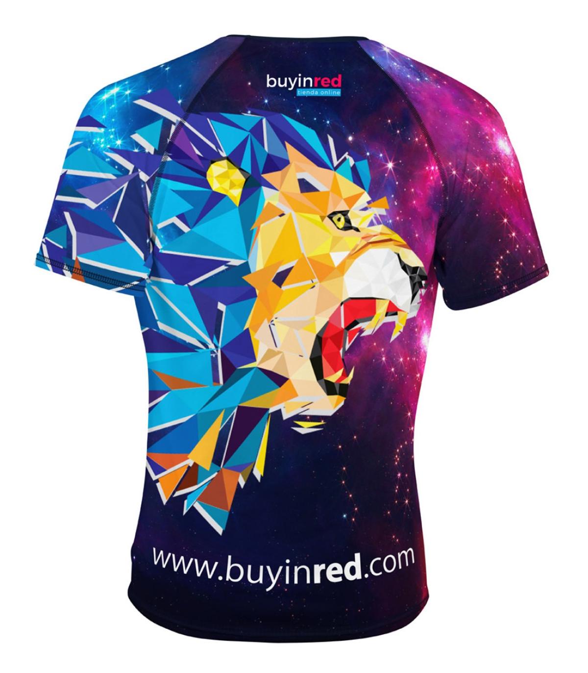 Camiseta de correr león y fondo de universo Running Tienda