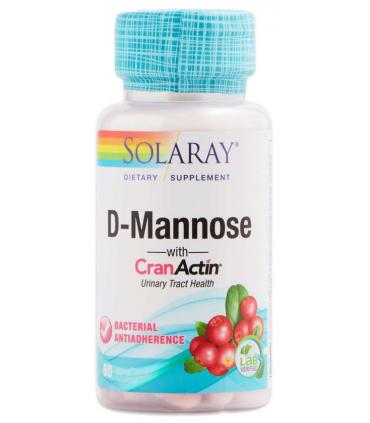 Solaray D-Mannose CranActin infección de orina y cistitis 60 cápsulas