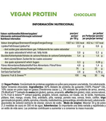 ingredientes Weider vegan protein
