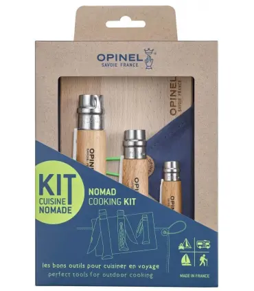 Opinel kit de cocina nomada con funda y tabla de madera