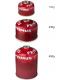 Tamaños y capacidades cartuchos de gas Primus Power Gas 100g, 230g y 450g