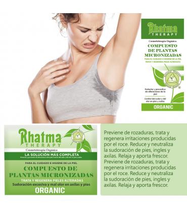Rhatma Therapy desodorante micronizado por plantas, reduce la sudoración 15g