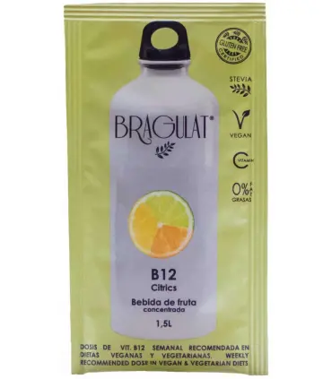 Bragulat sobre para el agua sabor Cítricos vitamina B12 con fruta natural