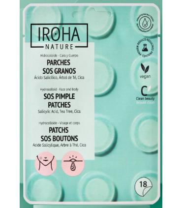 Iroha Nature Parches SOS Granos para cara y cuerpo 18 unidades