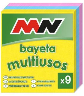 Bayetas multiusos colores pack de 9 unidades 36x38 cm