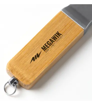 Megawik nº6 memoria USB llavero con cuerpo de bambú natural 16GB