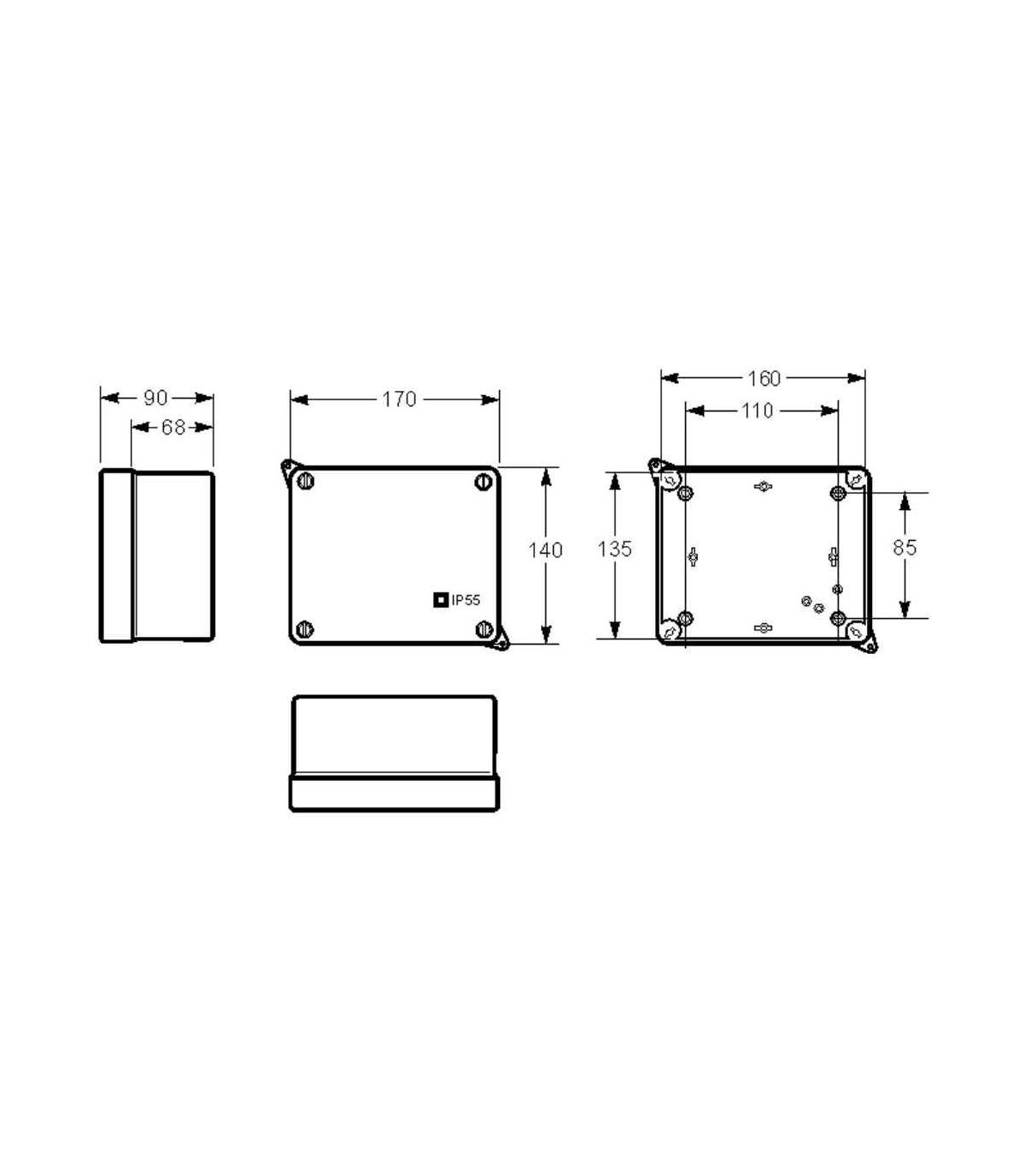 Famatel caja premontada con 4 enchufes estancos para superficie 2P+T IP44  3065