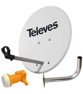 Kit parabólica Televes Ø63 para señal satélite Offset blanca