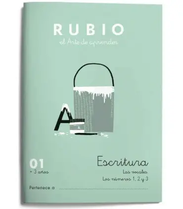 Cuaderno Rubio escritura 01 vocales y números 20 páginas