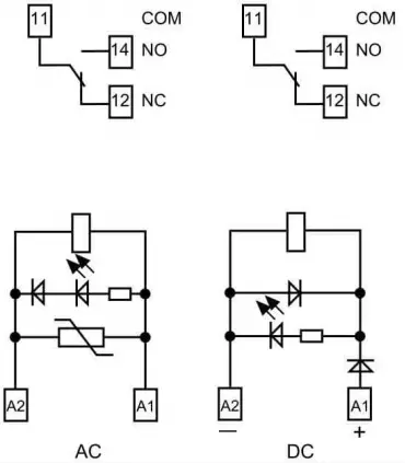 Relé con zócalo Finder de conmutación 4C 1NANC 16A indicador LED