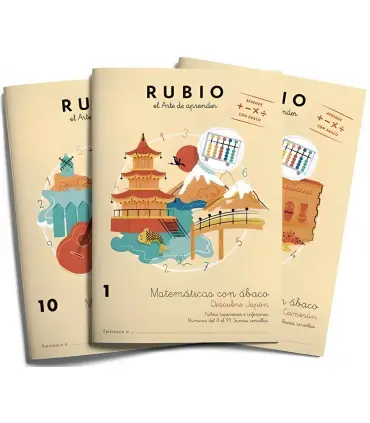 10 cuadernos de matemáticas con ábaco Rubio pack colección