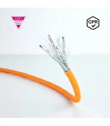 Rollo bobina cable de red categoría 7 SFTP RJ45 naranja Nanocable