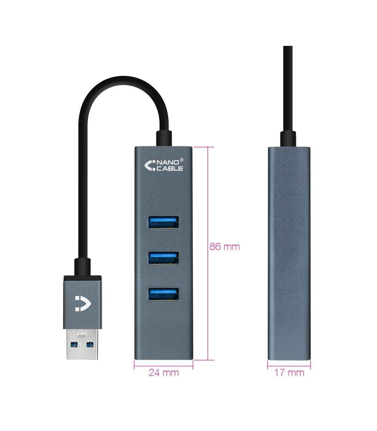Ripley - LADRON HUB USB 3.0 4 PUERTOS CONCENTRADOR 3X USB-A 1X USB-C