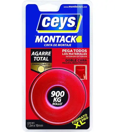 Mejor cinta doble cara extrafuerte 7,5mx19mm 900KG Ceys Montack