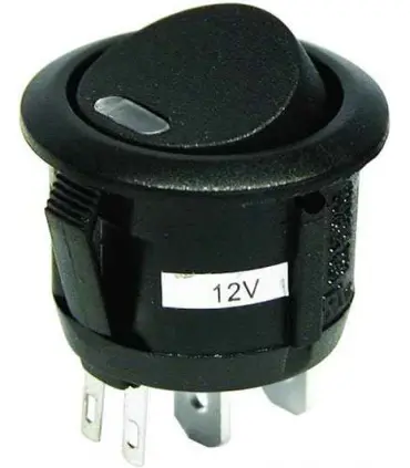 Interruptor basculante redondo con piloto luz led 19x12mm 12V 20A